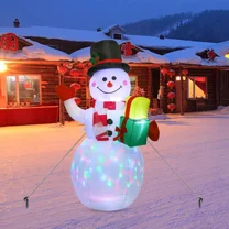 5ft Christmas Inflatables Outdoor Decorations Snowman,Blow Up Snowman Inflatable with Color Rotating LED Lights for Christmas Indoor Outdoor Yard Garden Decorations