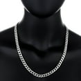 thumbnail image 4 of Men's 8.5mm Solid .925 Sterling Silver Cuban Link Curb Chain Necklace + Bracelet Set, 24" (Necklace) + 9" (Bracelet), 4 of 7
