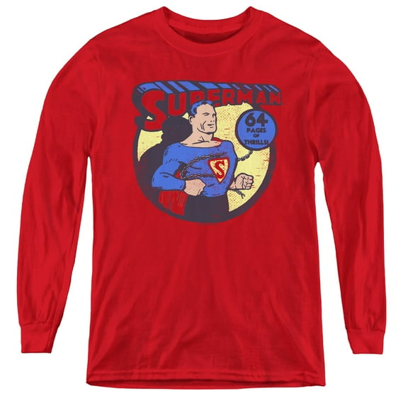 Dc - Superman 64 - Youth Long Sleeve Shirt - Medium