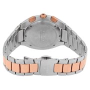 Edox Les Bemonts Chronograph Ultra Slim Two-Tone Stainless Steel Blue Dial Date Quartz Mens Watch 10239-357R-BUIR