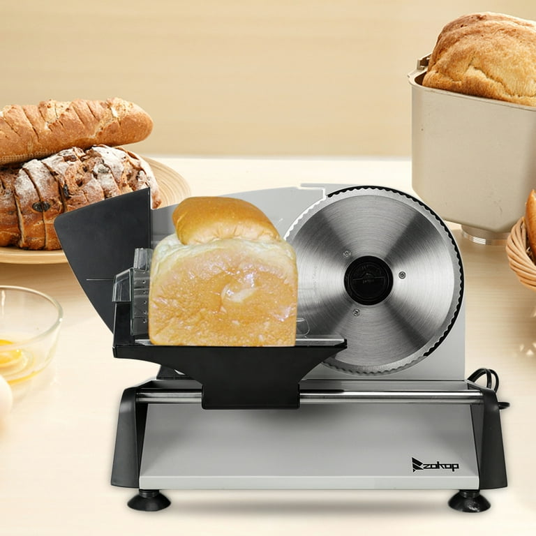 SuperHandy Meat Slicer Electric Food Deli Bread Cheese Portable Collapsible  6.7 inch Stainless Steel RSG Solingen Blade
