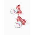 thumbnail image 4 of Way to Celebrate Americana Flag and Bow Earrings, 4 of 5
