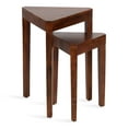 thumbnail image 1 of Kate and Laurel Talcott Mid-Century Nesting Side Tables, Set of 2, 16 x 16 x 25, Walnut Brown, Decorative Modern Solid Wood Bedroom Nightstand Tables for Storage and Display, 1 of 9