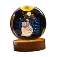 thumbnail image 4 of Lámpara de proyección de luz nocturna con bola transparente de 6 cm, decoración de mesa, base de madera romántica para dormitorio, sala de estar, versátil y duradera gato obeso, 4 of 8