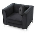 thumbnail image 4 of Maklaine Contemporary styled Soft Velvet Chair in Black Finish, 4 of 5
