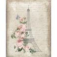 thumbnail image 2 of Louise, Gigi 15x18 White Modern Wood Framed Museum Art Print Titled - Eiffel Floral, 2 of 4