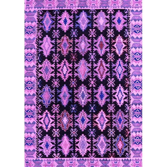 Ahgly Company Indoor Rectangle Abstract Purple Modern Area Rugs, 7' x 9'