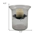 thumbnail image 3 of 4" Clear Hammered Glass Tabletop Hurricane Candle Holder With Candle, 3 of 8
