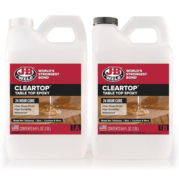 Kit de resina epoxídica J-B Weld para sobremesa, 1 galón, curado 24 horas, transparente