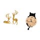 thumbnail image 5 of Estatua de escultura de ciervo,Estatuas de ciervos en pareja para decorar la entrada del hogar.,Reloj de pared,Reloj de pared decorativo para baño y dormitorio.,Reloj de pared de gato, 5 of 8
