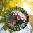 thumbnail image 3 of Metal Hanging Wind Spinners with Artistic Sound Wave Design - Vibrant Pink Flower Motif for Yard and Garden Decor, 3 of 6