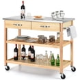thumbnail image 1 of Costway Rolling Kitchen Trolley Cart Stainless Steel Countertop w/ Storage Drawer Shelf, 1 of 6