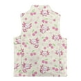 thumbnail image 5 of Uorisanigo Kids Fleece Full Zip Sleeveless Vest Puffy Jacket Fall Winter Warm Pink Cherry Axolotl Outwear Soft and Lightweight Stand Collar Puffer Vest for Boys and Girls, 5 of 7