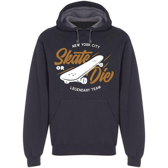 Skate Or Die Skateboard Hoodie Men -Image by Shutterstock, Male Large
