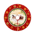thumbnail image 2 of KUNPENG 35" Christmas Tree Skirt Vintage Santa Claus Xmas Christmas Tree Mat, Pure Faux Round Carpet for Home Holiday Decorations, 2 of 3