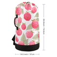 thumbnail image 4 of Large Capacity Drawstring Laundry Backpack Portable Dirty Clothes Hamper Raspberry Pattern, 4 of 7