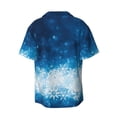 thumbnail image 6 of Lsque Blue Glitter Sparkles print Men's Cuban Collar Short Sleeve Shirt Summer Beachwear Casual Button Down Fashionable Vacation Leisure Shirt-Small, 6 of 7