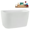 thumbnail image 4 of 47" Streamline G-101-375-BBR Soaking Glossy White Freestanding Tub and Tray With Internal Drain in Brushed Brass, 4 of 19