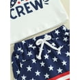 thumbnail image 5 of Baby Boy 4th of July Outfits Letters Print Short Sleeve T Shirt and American Flag Shorts Sets 2Pcs Summer Clothes, 5 of 7