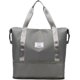 thumbnail image 4 of Travel Duffel Bag for Women Expandable Sports Tote Gym Bag Large Lightweight Shoulder Weekenders Waterproof Bag (Gray), 4 of 4