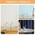 thumbnail image 6 of WEUVEB Cute Silver Bunny Figures, Plastic Rabbit Desk Decor, Electroplated, 4Pcs, 6 of 9