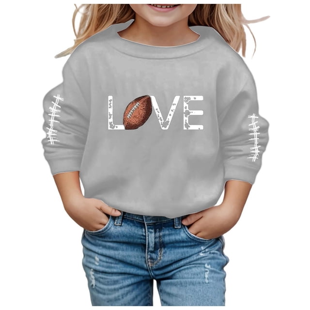 PMVFHDE Liquidation Chandails en Molleton Enfants Garçon Fille Unisexe Manches Longues Chandail en Molleton Doux Graphique Enfants Mignon Col Rond Pulls Haut Vêtements pour Filles Gris,140