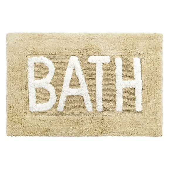 Jean Pierre "Bath" 21"x34" Cotton Bath Rug, Linen