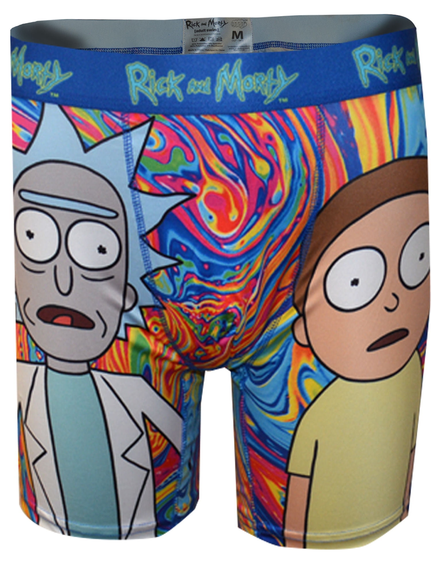 PO1 UP Rick & Morty Boxer Briefs Mens Short Underwear Get Schwifty Underpants with Soft Stretch Fabric and Elastic Belt