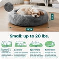 thumbnail image 4 of Furhaven 23" Round Calming Donut Dog Bed with Washable & Removable Cover & Bolster - Shaggy Plush Long Faux Fur Ball Bed - Gray, For Dogs Up to 20 lbs, Small, 4 of 10