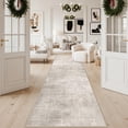 thumbnail image 6 of Haoyunlai 3x12 Hallways Runner Rugs: Soft Kitchen Rug Non-slip Floor Mat With Rubber Backing Washable Non Shedding Beside Carpet For Bedroom Abstract Home Decor Runner(3x12 Beige/cream, 6 of 8