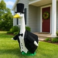 thumbnail image 2 of Elegant Formal Porch Goose Outfit - Black Tuxedo Set (Built-in Vest & Bow Tie) + Matching Top Hat, Soft Gentle Fabric, Ideal for Porches, Wedding Decor, Patios & Gardens, 2 of 6