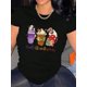 thumbnail image 1 of Creative Holiday-Themed Milkshake Pattern Print Women'S Trendy Round Neck Short Sleeve, Simple Casual Sports T-Shirt, Comfortable Summer Top for Women During The Holidays., 1 of 6