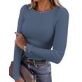 thumbnail image 1 of Remera PRETTYGARDEN 2025 de Manga Larga de Punto Acanalado Azul Talle S, 1 of 9