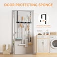 thumbnail image 3 of Broom Holder Over The Door - 304 Stainless Steel Mop and Broom Holder Wall Mounted or Hanging Over The Door with Hooks - Broom Hanger, Broom Storage Tool Organizer for Garage Closet Laundry, 3 of 8