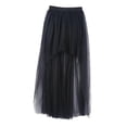 thumbnail image 1 of Faldas de tul de malla en capas con cintura alta y elástica para mujer Negro, 1 of 7