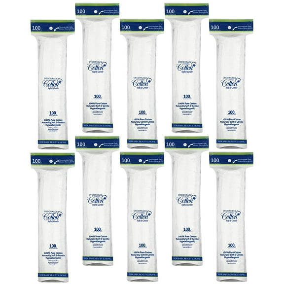 DecorRack 1000 Cotton Rounds, White Cotton Pads, 100% Natural, 2.25"