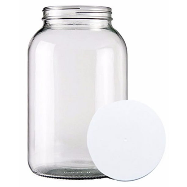 One Gallon Wide Mouth Glass Jar and Lid for Vinegar Making Walmart