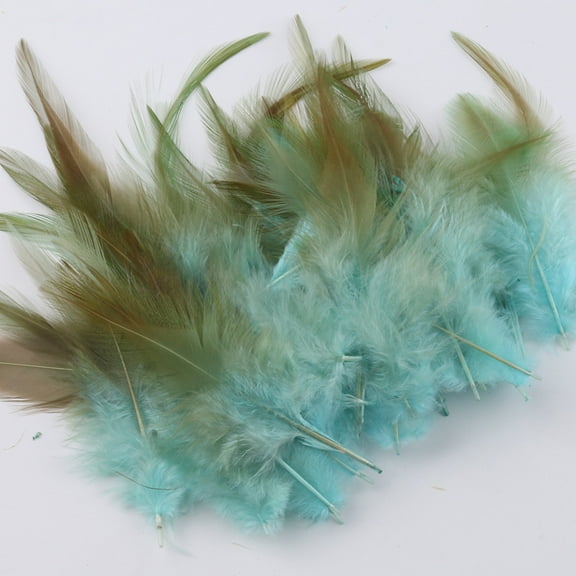XmhyTop-A Feathers for Crafting,100pcs 3-5.9inch Craft Feathers,Bulk Feathers for Wedding Home Party,Dream Catcher Supplies and DIY Crafts,Blue Green