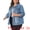 Light Blue-, variant on DARING DIVA Women's Plus Size Button Washed Front Loose Jean Jacket 4X Light Blue