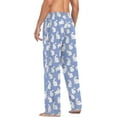 thumbnail image 5 of White Rabbits Bunny On Blue Mens Pajama Pants Sleepwear Lounge Men's Pajama Bottoms Gift for Family Friends, 5 of 6