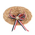 thumbnail image 2 of Hecho Para Mascotas Con Correa De Barbilla Sombrero De Perro Gato Sombrero Para Rayas Zulema Sombrero de paja del perro del gato del animal doméstico, 2 of 8