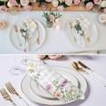 thumbnail image 2 of Cloth Napkins Set of 2 - 20x20 Inches, Pink Purple Flower Washable Reusable Table Napkins, Spring Country Floral Leaf Grey Plaid Soft & Absortbent Dining Napkin for Party Wedding Hotel Restaurant, 2 of 8