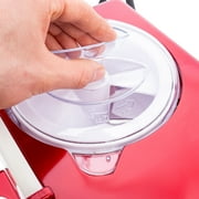 Nostalgia Snow Cone Maker, Tabletop Shaved Ice Machine with 2 Reusable Cones and Ice Scoop, Red