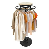 Miumaeov 55in-height Round Clothing Rack 360° Rotatable Clothes Display Rack Floor-standing Garment Hanger