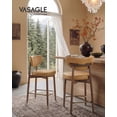 thumbnail image 2 of VASAGLE Wooden Bar Stools Set of 2, Upholstered Counter Height Barstools with Solid Wood Legs, Ergonomic Backrest, Synthetic Leather, Caramel, 2 of 5
