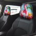 thumbnail image 4 of 2 PCS Car Headrest Cover, Tropical Flamingo Pool Float Soft Car Seat Head Rest Cover Protector Interior Car Accessories Seat Covers for Cars Truck Auto Only Covers, 4 of 8