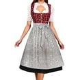 thumbnail image 5 of NMMUED Dirndl Dresses Women 2pcs Oktoberfest Outfits Women October Festival Costume for Women Traditional Oktoberfest Costume Festival Dress, Red M, 5 of 5