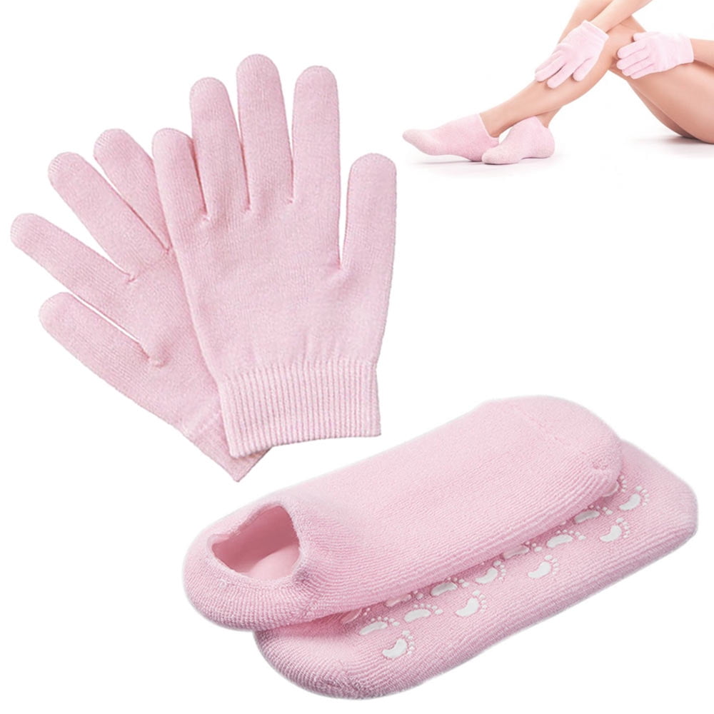 2 Pc Set Spa Gel Moisturizing Socks Hand Skin Gloves Beauty Therapy