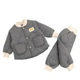 thumbnail image 3 of Esaierr Toddler Kids Boys Girls Cotton Jacket Outfits Baby Cotton Clothes Cotton Pants Sets Fall Winter 2PCS Loungewear 1-6T, 3 of 8