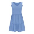 thumbnail image 4 of Summer Dresses for Women Casual Round-Neck Sleeveless High Waist Mini Sundresses, 4 of 9